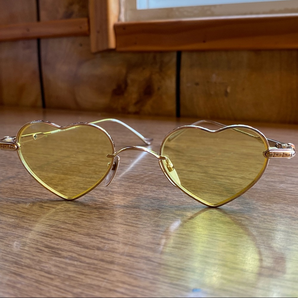 Chrome Hearts “The Bean” Limited Edition Heart Shaped Gold Sunglasses UNISEX